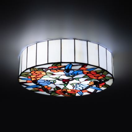 Brilagi - Tiffany stiliaus vitražinis lubinis šviestuvas JUNGLE 3xE27/60W/230V skersmuo 40 cm