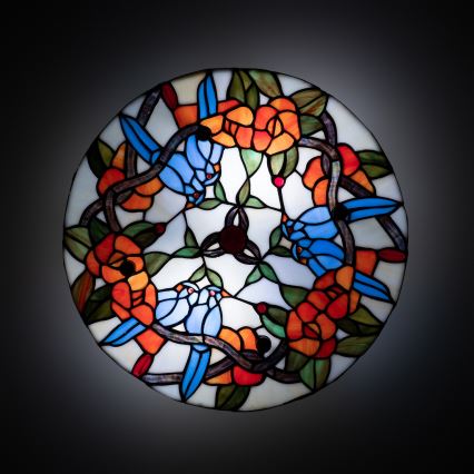 Brilagi - Tiffany stiliaus vitražinis lubinis šviestuvas JUNGLE 3xE27/60W/230V skersmuo 40 cm