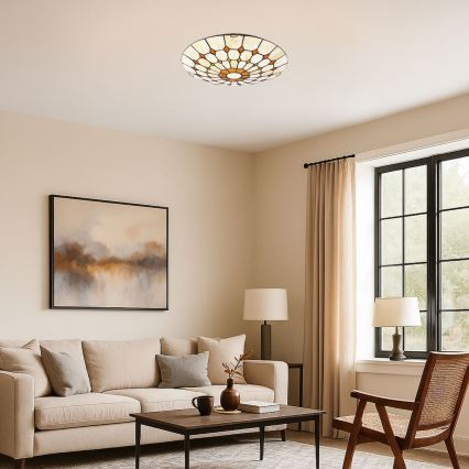 Brilagi - Tiffany stiliaus vitražinis lubų šviestuvas DORAN 2xE27/60W/230V