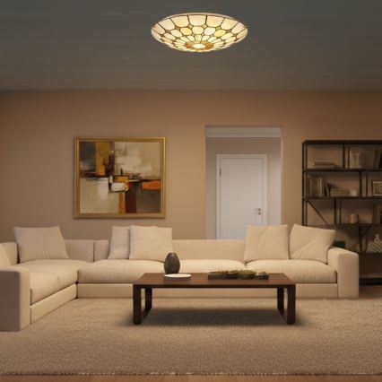 Brilagi - Tiffany stiliaus vitražinis lubų šviestuvas DORAN 2xE27/60W/230V