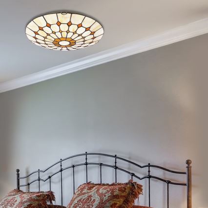 Brilagi - Tiffany stiliaus vitražinis lubų šviestuvas DORAN 2xE27/60W/230V