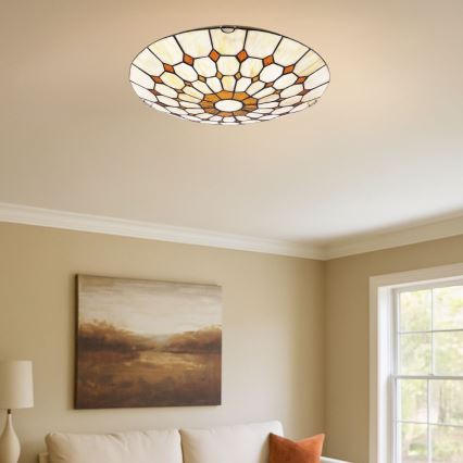 Brilagi - Tiffany stiliaus vitražinis lubų šviestuvas DORAN 2xE27/60W/230V