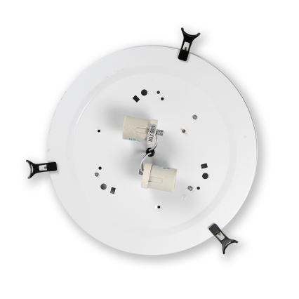 Brilagi - Tiffany stiliaus vitražinis lubų šviestuvas, dramblio kaulo, 2xE27/60W/230V, skersmuo 40 cm