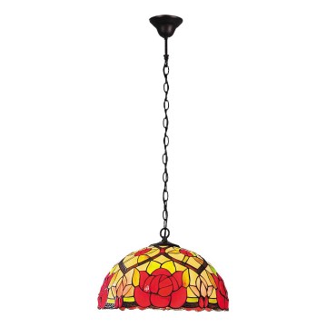 Brilagi - Tiffany stiliaus vitražinis pakabinamas šviestuvas ant grandinės GARLAN 2xE27/60W/230V