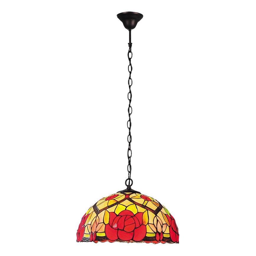 Brilagi - Tiffany stiliaus vitražinis pakabinamas šviestuvas ant grandinės GARLAN 2xE27/60W/230V