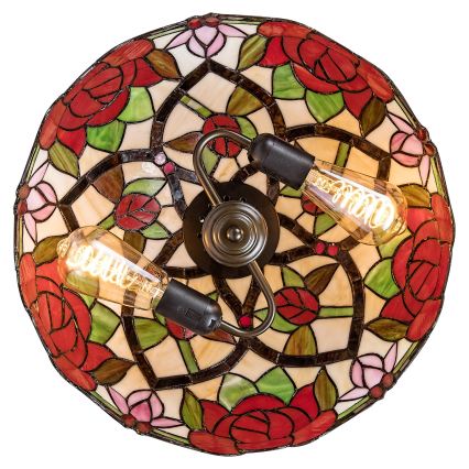 Brilagi - Tiffany stiliaus vitražinis pakabinamas šviestuvas ant grandinės GARLAN 2xE27/60W/230V