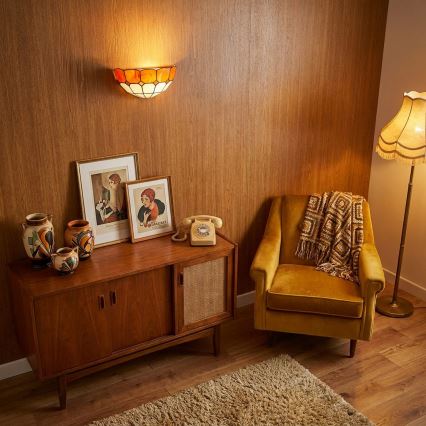 Brilagi - Tiffany stiliaus vitražinis sieninis šviestuvas SIENNA 1xE14/40W/230V
