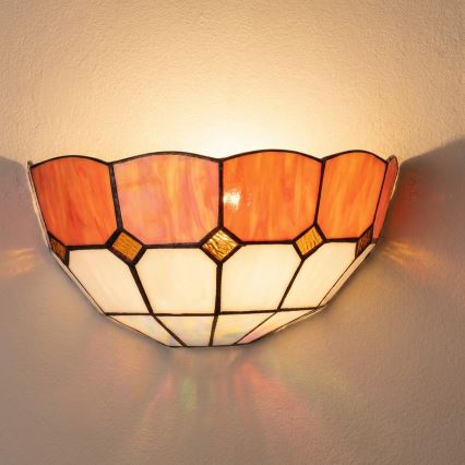 Brilagi - Tiffany stiliaus vitražinis sieninis šviestuvas SIENNA 1xE14/40W/230V