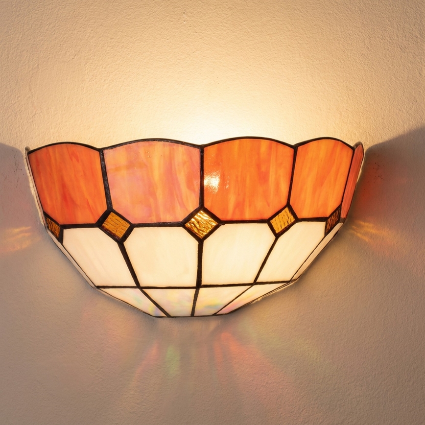 Brilagi - Tiffany stiliaus vitražinis sieninis šviestuvas SIENNA 1xE14/40W/230V