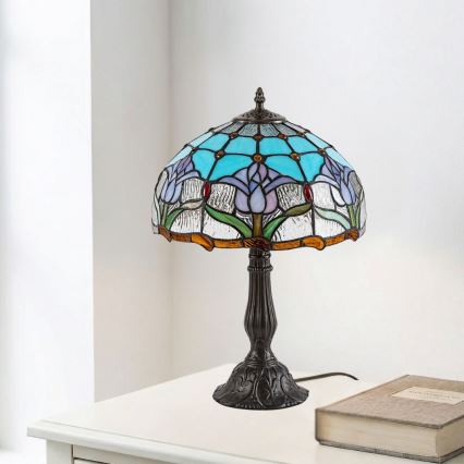 Brilagi - Tiffany stiliaus vitražinis stalinis šviestuvas LORAS 1xE27/40W/230V