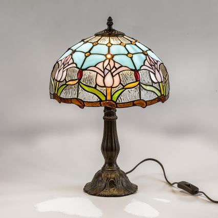 Brilagi - Tiffany stiliaus vitražinis stalinis šviestuvas LORAS 1xE27/40W/230V