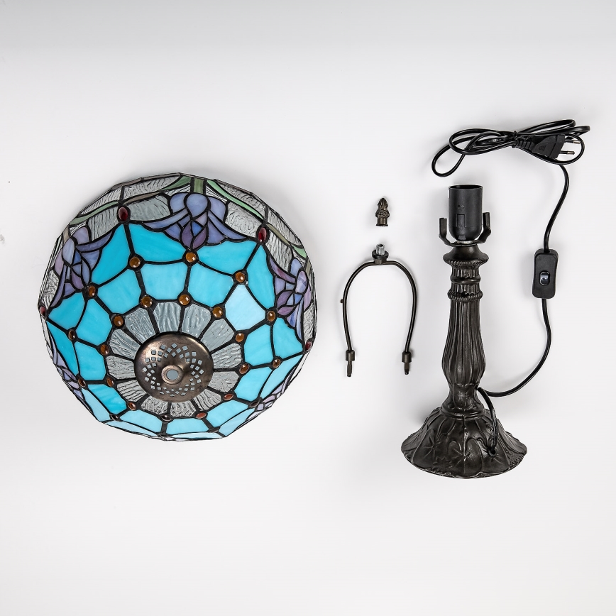 Brilagi - Tiffany stiliaus vitražinis stalinis šviestuvas LORAS 1xE27/40W/230V