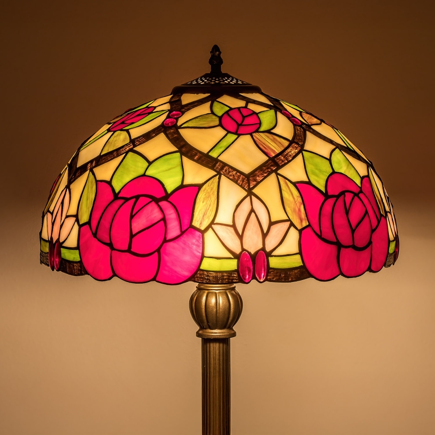 Brilagi - Tiffany vitražinė grindinė lempa GARLAN 2xE27/60W/230V