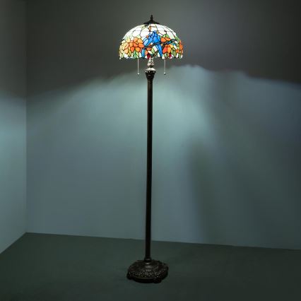 Brilagi - Tiffany vitražinė grindinė lempa JUNGLE 2xE27/60W/230V
