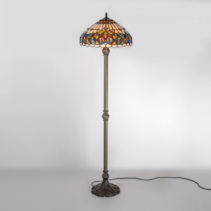 Brilagi - Tiffany vitražinė grindinė lempa LUISA 2xE27/60W/230V