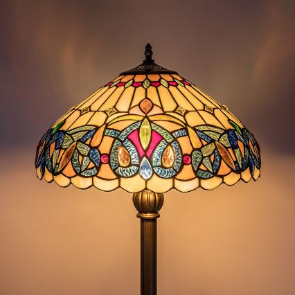 Brilagi - Tiffany vitražinė grindinė lempa LUISA 2xE27/60W/230V