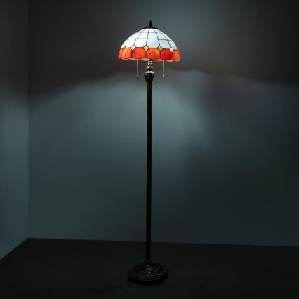 Brilagi - Tiffany vitražinė grindinė lempa SIENNA 2xE27/60W/230V
