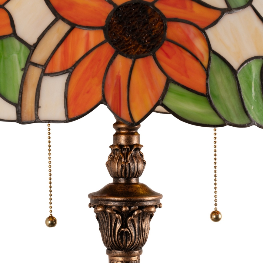 Brilagi - Tiffany vitražinė grindinė lempa SUNFLOWER 2xE27/60W/230V