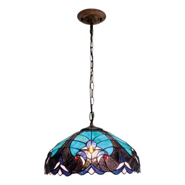 BRILAGI - Tiffany vitražinė liustra ant grandinės CORAL 1xE27/60W/230V, skersmuo 40 cm