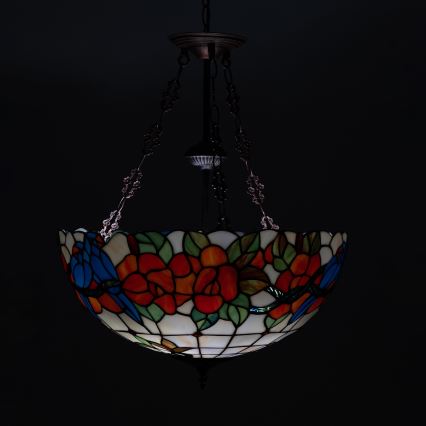 Brilagi - Tiffany vitražinė liustra ant grandinės JUNGLE 3xE27/60W/230V Ø 50 cm