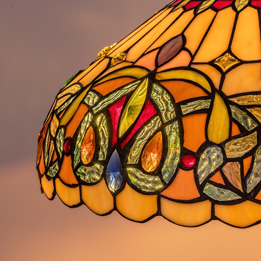 Brilagi - Tiffany vitražinė liustra ant grandinės LUISA 2xE27/60W/230V