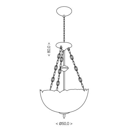 Brilagi - Tiffany vitražinė liustra ant grandinės MIRABELLA 3xE27/60W/230V Ø 50 cm