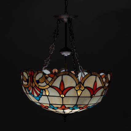 Brilagi - Tiffany vitražinė liustra ant grandinės MIRABELLA 3xE27/60W/230V Ø 50 cm