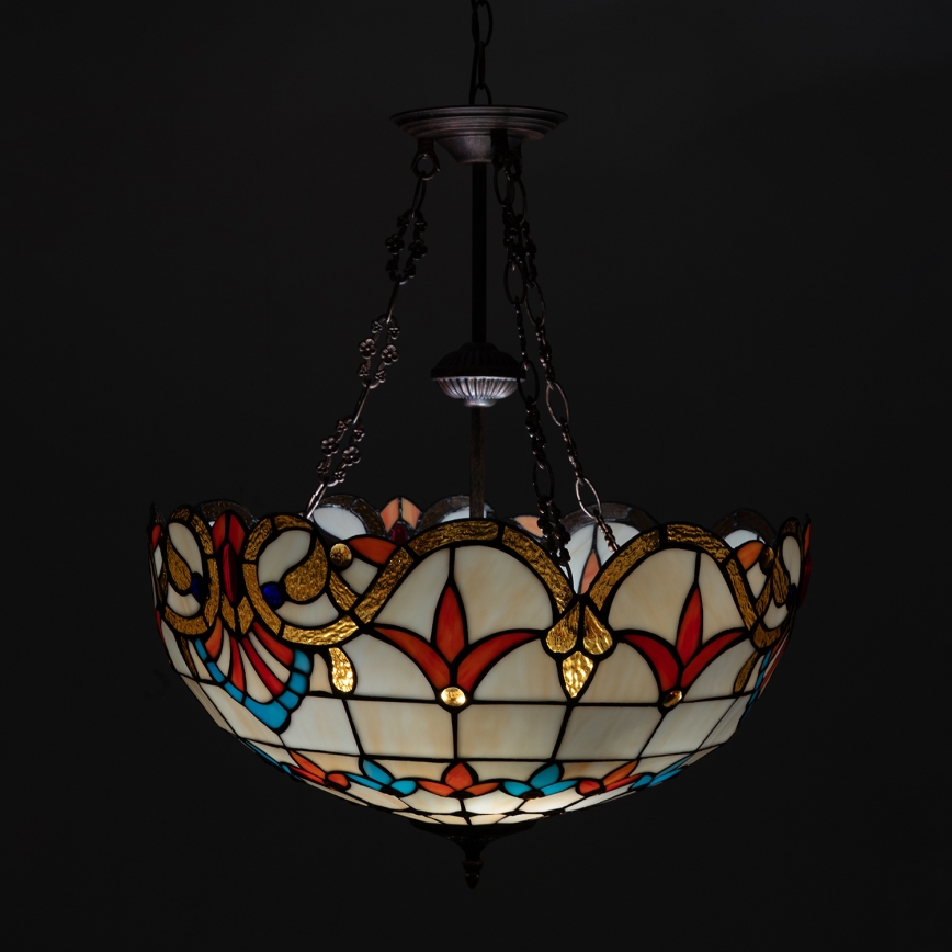 Brilagi - Tiffany vitražinė liustra ant grandinės MIRABELLA 3xE27/60W/230V Ø 50 cm