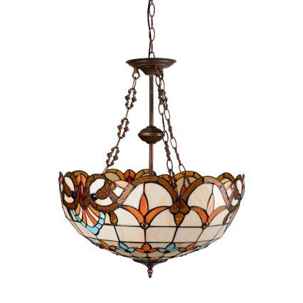 Brilagi - Tiffany vitražinė liustra ant grandinės MIRABELLA 3xE27/60W/230V Ø 50 cm