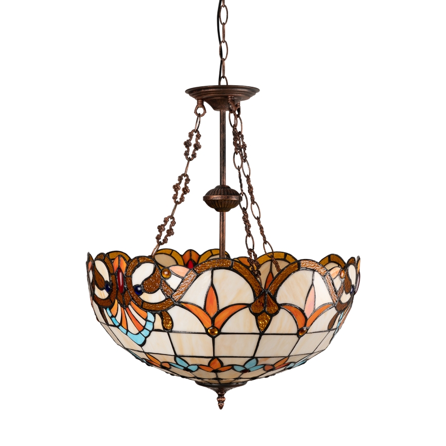 Brilagi - Tiffany vitražinė liustra ant grandinės MIRABELLA 3xE27/60W/230V Ø 50 cm