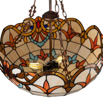 Brilagi - Tiffany vitražinė liustra ant grandinės MIRABELLA 3xE27/60W/230V Ø 50 cm