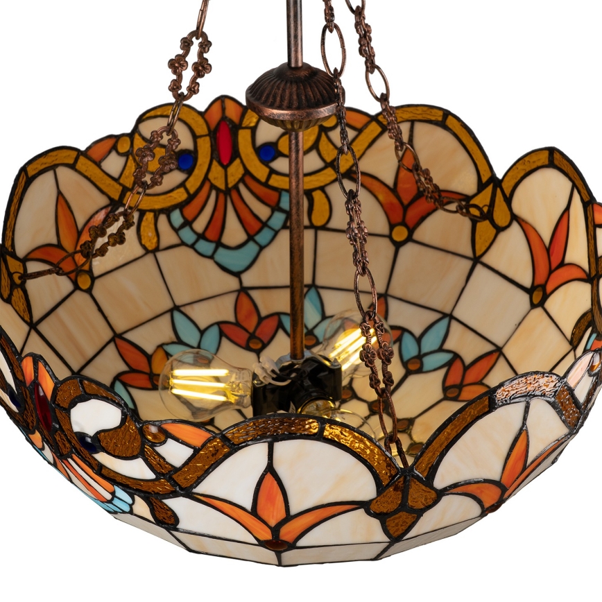 Brilagi - Tiffany vitražinė liustra ant grandinės MIRABELLA 3xE27/60W/230V Ø 50 cm