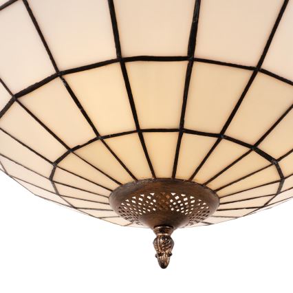 Brilagi - Tiffany vitražinė liustra ant grandinės SIENNA 3xE27/60W/230V, skersmuo 50 cm