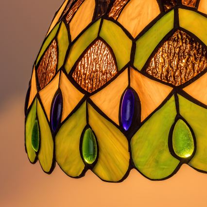 Brilagi - Tiffany vitražinė liustra MARGARET su grandine 2xE27/60W/230V