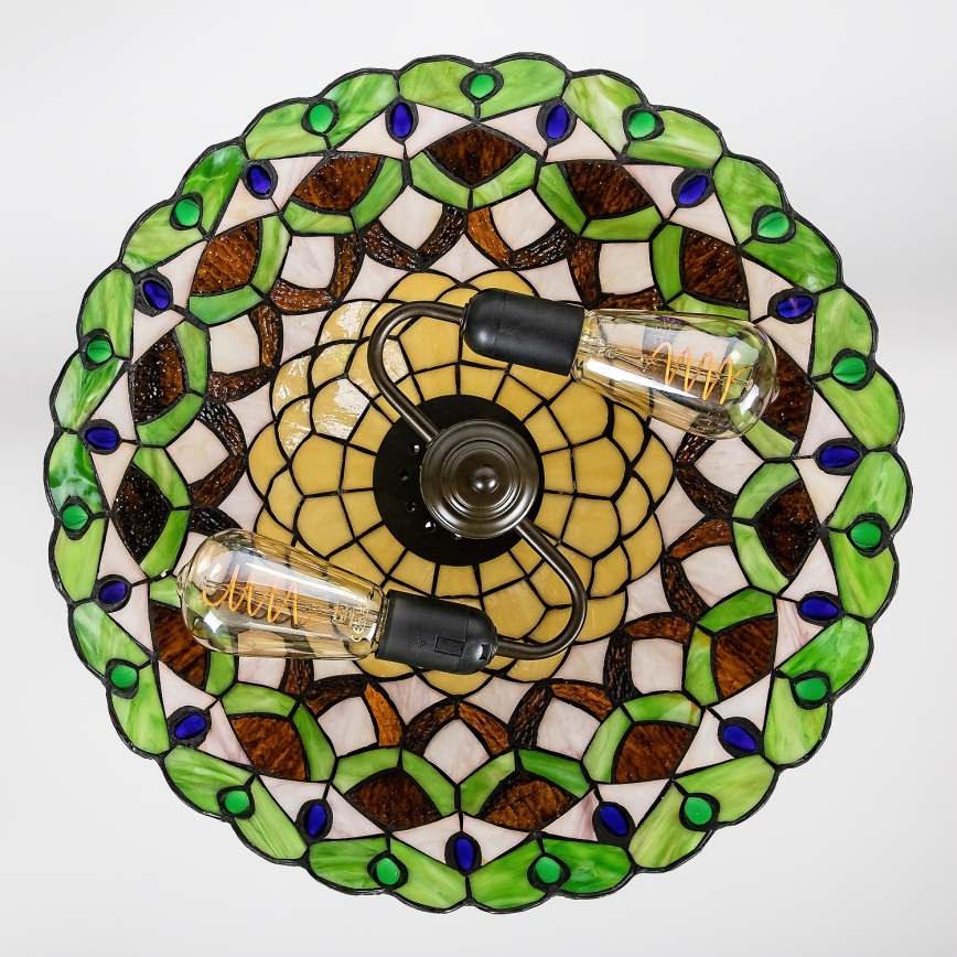 Brilagi - Tiffany vitražinė liustra MARGARET su grandine 2xE27/60W/230V