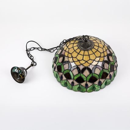 Brilagi - Tiffany vitražinė liustra MARGARET su grandine 2xE27/60W/230V