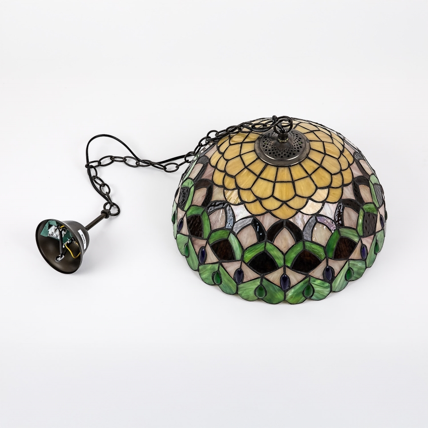 Brilagi - Tiffany vitražinė liustra MARGARET su grandine 2xE27/60W/230V