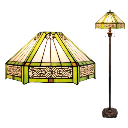 BRILAGI - Tiffany vitražinė pastatoma lempa EMERALD 2xE27/60W/230V