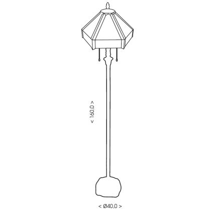 BRILAGI - Tiffany vitražinė pastatoma lempa EMERALD 2xE27/60W/230V