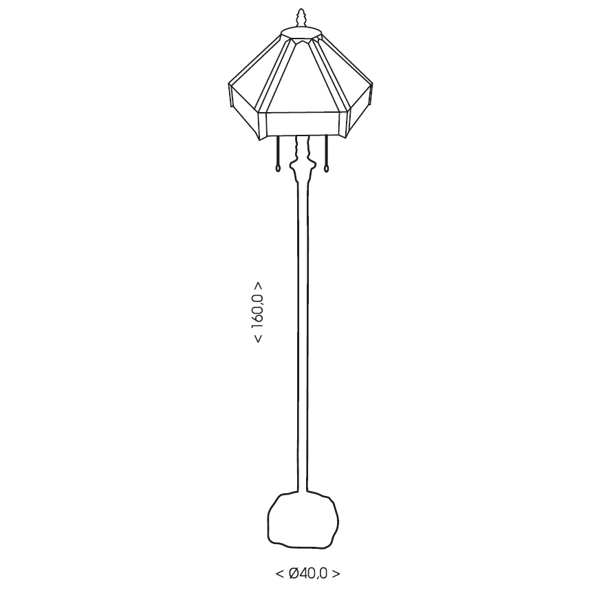 BRILAGI - Tiffany vitražinė pastatoma lempa EMERALD 2xE27/60W/230V
