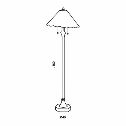 Brilagi - Tiffany vitražinė pastatoma lempa FOLIA 2xE27/60W/230V