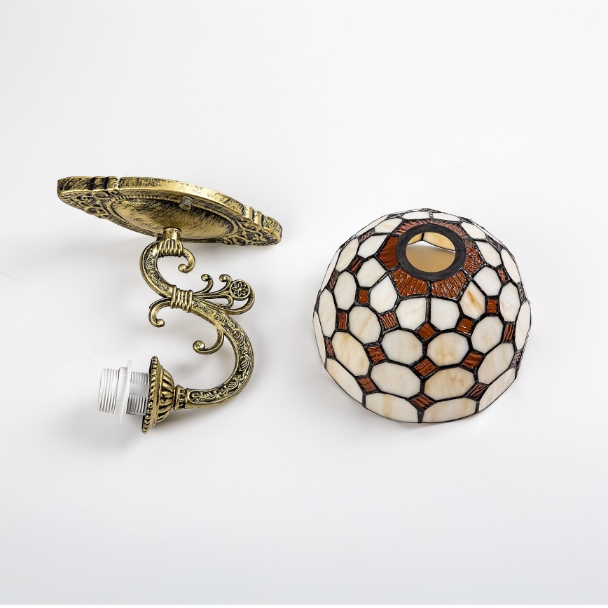 Brilagi - Tiffany vitražinė sieninė lempa DORAN 1xE27/40W/230V