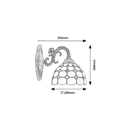 Brilagi - Tiffany vitražinė sieninė lempa DORAN 1xE27/40W/230V