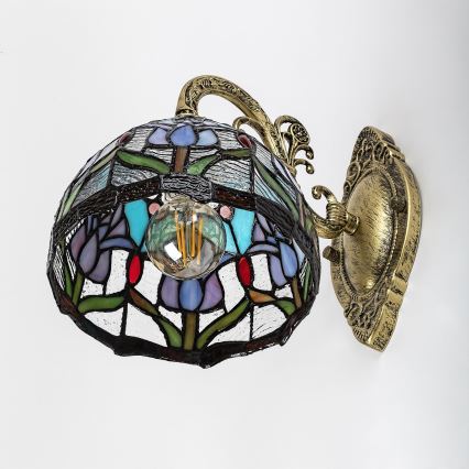 Brilagi - Tiffany vitražinė sieninė lempa LORAS 1xE27/40W/230V