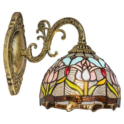 Brilagi - Tiffany vitražinė sieninė lempa LORAS 1xE27/40W/230V