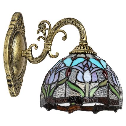 Brilagi - Tiffany vitražinė sieninė lempa LORAS 1xE27/40W/230V