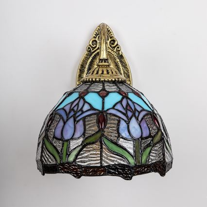 Brilagi - Tiffany vitražinė sieninė lempa LORAS 1xE27/40W/230V