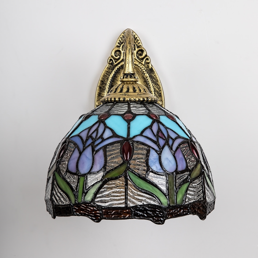 Brilagi - Tiffany vitražinė sieninė lempa LORAS 1xE27/40W/230V