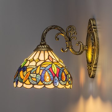 Brilagi - Tiffany vitražinė sieninė lempa LUISA 1xE27/40W/230V