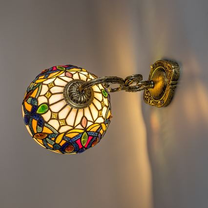 Brilagi - Tiffany vitražinė sieninė lempa LUISA 1xE27/40W/230V